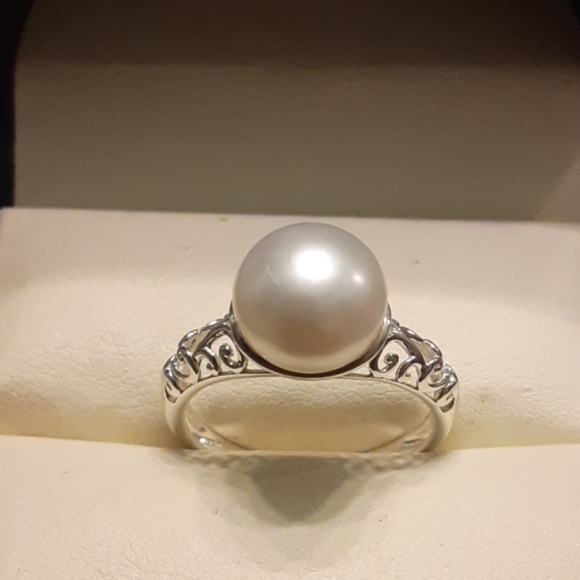 Genuine Fresh Water Pearl 925 Sterling Silver Ring - Picture 7 of 8